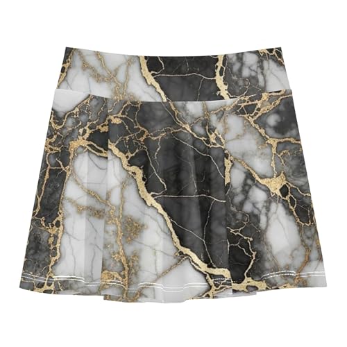 Tennis Skirts Kids Black White Marble Girls' Shorts Athletic Skorts Custom Butterfly Skirt 4t