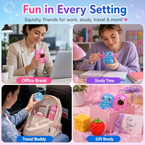 15 Pack Squishy Fun Box Cheese Toys Set Crunchy Sugar Filled Swaps Squeezy Packs Variety Duck Slow Rise Squishies Texture Bundle Slush Stress Ball Slushy Wax Cracking Slushie Ice Cube Glitter - Image 8