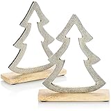 HOCHWERTIG: Die Weihnachtsfiguren sind aus Metall gefertigt und stehen auf einem Standfuß aus Holz mit vier Schaumstofffüßen. Das gebürstete Metall sieht wunderbar rustikal aus!