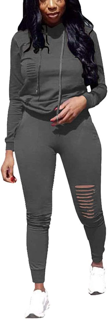 Nimsruc Women's Two Piece Outfits Casual Long Sleeve Pant Sets… - Image 2