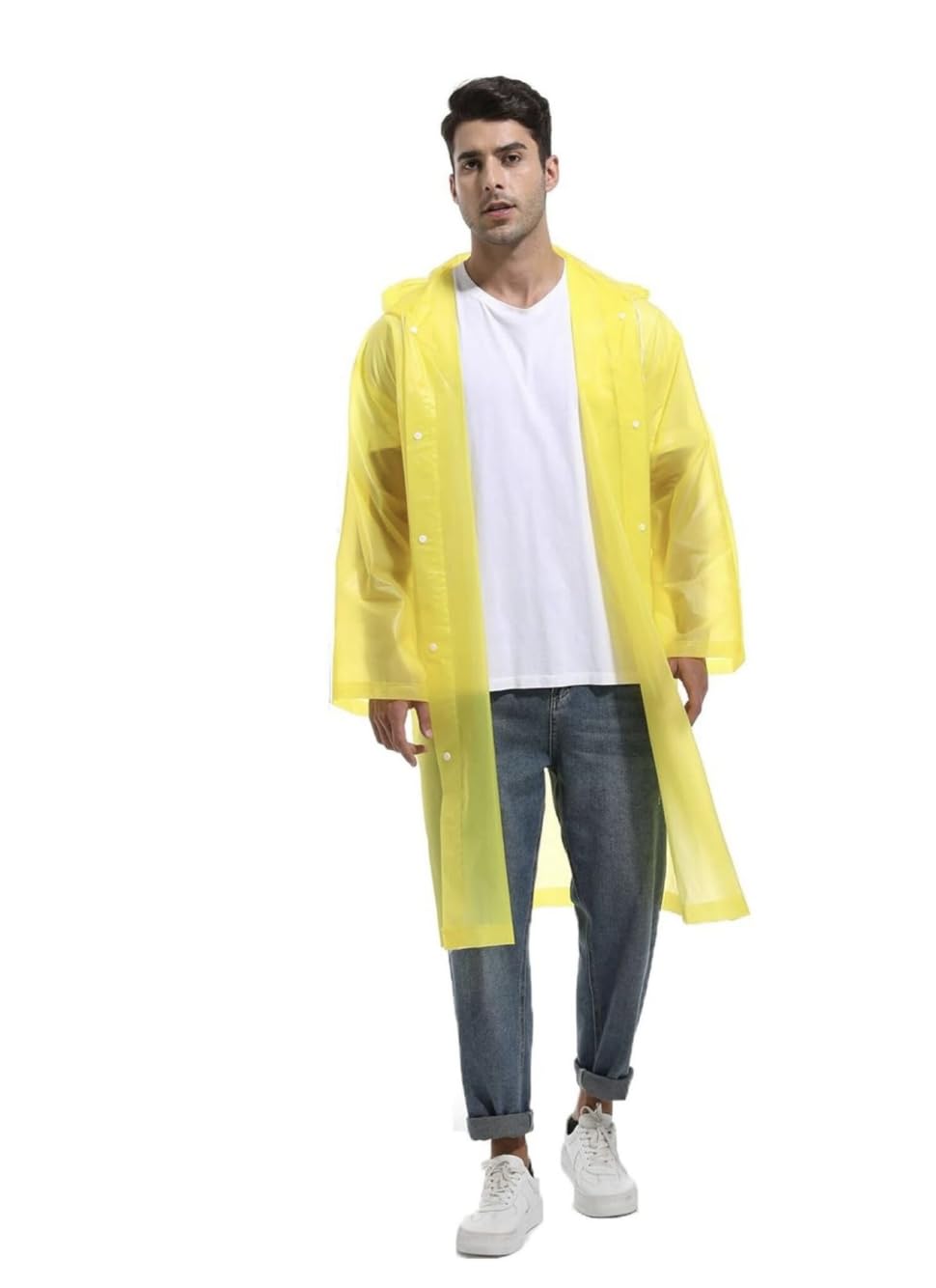 Unisex Hooded Raincoat, Royal Blue, Waterproof Long Rain Jacket for Men and Women-image-27