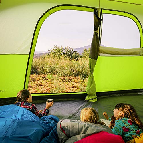 OT QOMOTOP Tents, 6 Person 60 Sec Set Up Camping Tent, Waterproof Pop Up Tent with Top Rainfly, Instant Cabin Tent, Advanced Venting Design, Green