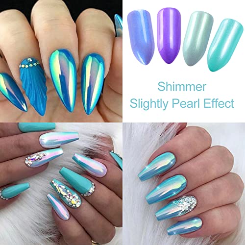 12 Colors Pearl Light Rouge Powder, Aurora Color Pigment Nail Art Dust Designs, Women Girls Manicure Tips Charms Decorations, Acrylic Nails Powder For Nail Art Gel Polish Dipping Liquid #TOP1