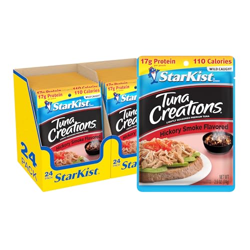 StarKist Tuna Creations Hickory Smoked Pouch (2.6 oz - 24 Pack) Wild Caught, High Protein Shelf Stable Seafood, Gluten Free, Soy Free, No Draining, Ready to Eat for Salads and Sandwiches