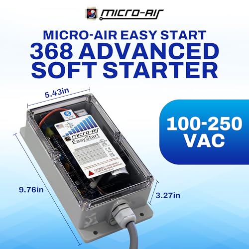 MICRO-AIR EasyStart 368 Bluetooth Soft Start Kit for Home Air Conditioner, RV & Commercial Use, Works with Generators, Reduces Power Surge, Efficient Start-Up - Up to 2-3.5 Tons(ASY-368-X48 BlueTooth)