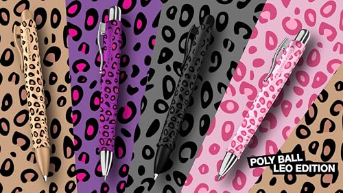 Faber-Castell 205292 - Kugelschreiber Poly Ball, Leo Natural Instinct und pale rose, 2 Stück, mit auswechselbarer XB Mine, dokumentenecht