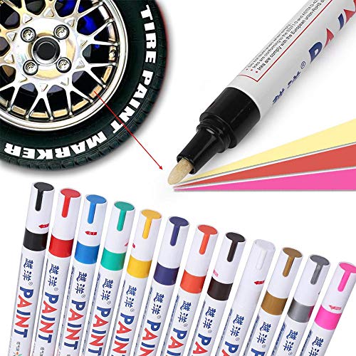 Three T Tire Marker Paint Pen for Car Tires Permanent and Waterproof Carwash Safe DIY Motorcycles Permanent Automotive Tire Care