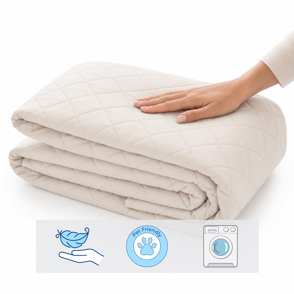 Lanovenanube - Funda Chaise Longue Acolchado Mallorca - Práctica Reversible 240 cm - Color Marfil