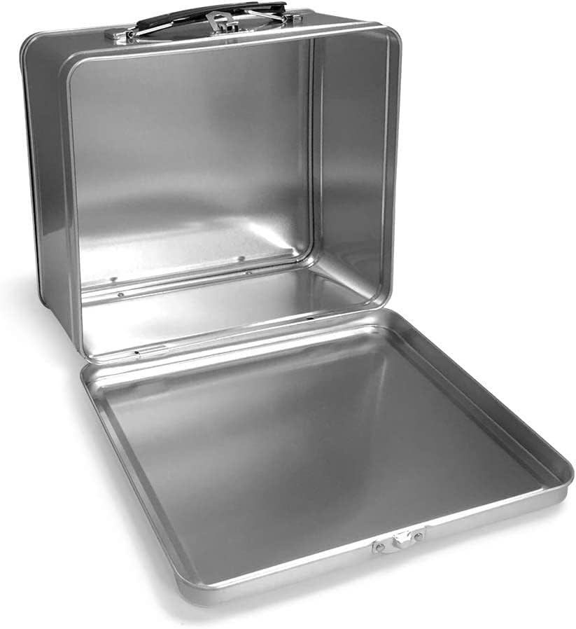 Miniatura 4 de Lunchbox.com Caja de almacenamiento de metal resistente y lisa estándar con mango de plástico, lata personalizable para trabajos de arte,