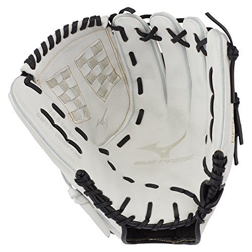 Mizuno GMVP1250PF3W MVP Prime Fastpitch Softball Gloves, 12.5", Left Hand, Right Hand: White/Black (R009)