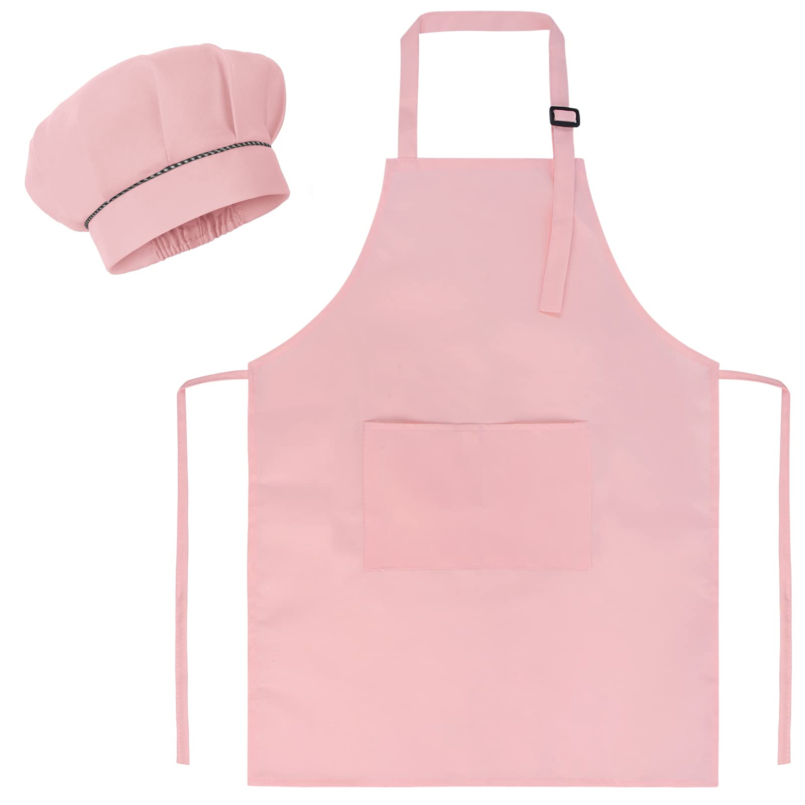 SUNLAND Kids Apron and Hat Set Children Chef Apron for Cooking Baking Painting