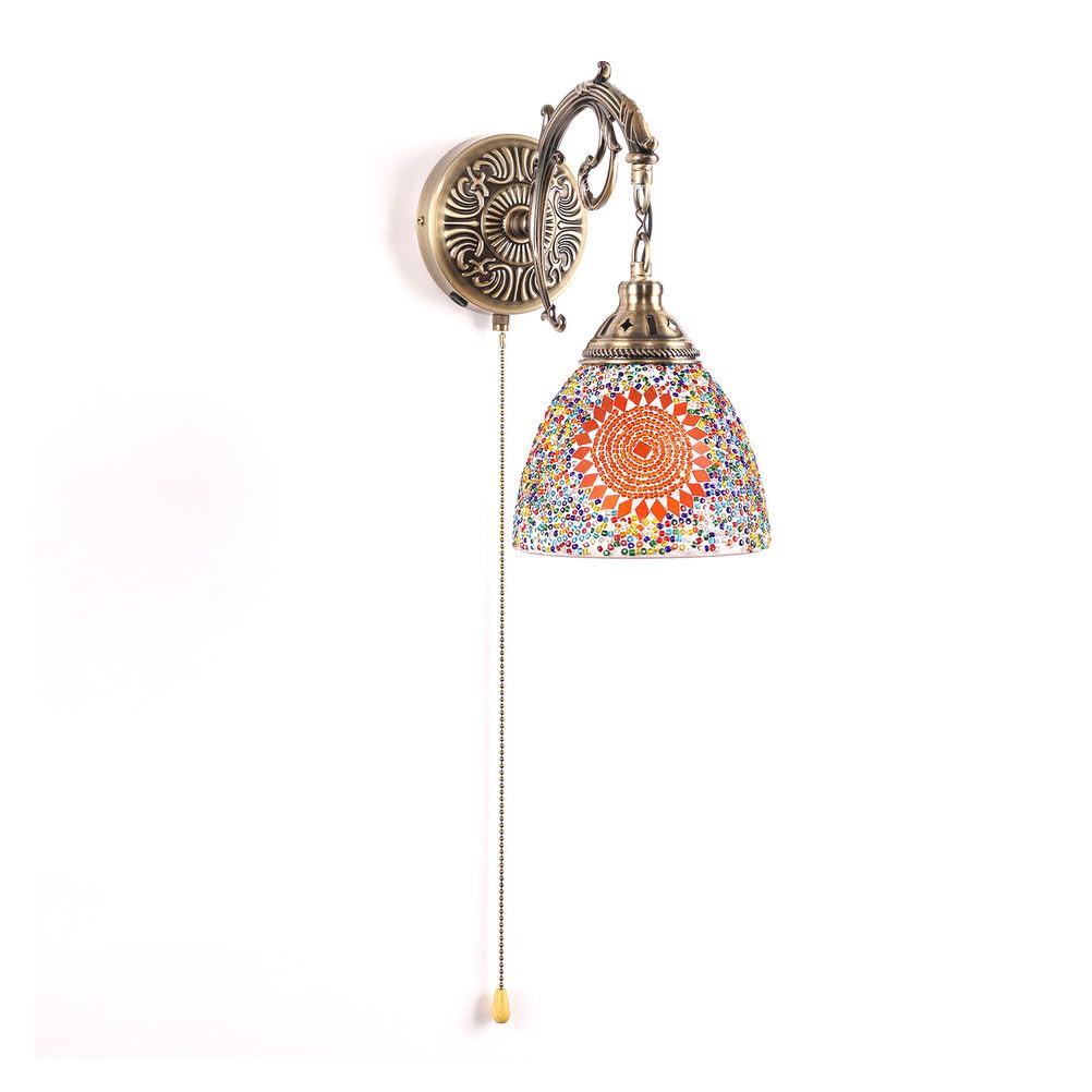 GAUUA Turkish Mosaic Wall Lamp Handcrafted Glass Luminaria Led Wall Light Corridor Sofa Background Lighting Home Room Decor Lampe