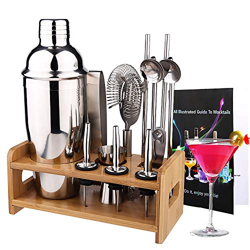 Diealles Shine Set de Cocktail, 13 Pezzi Coctelera para Cócteles, Coctelera Profesional Acero Inoxidable 750ml, Profesional Barman Cocteleria para Bar, Hogar Mezclar Bebidas