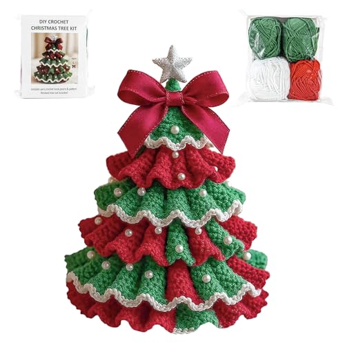 HTTDSLF DIY Häkelset Weihnachtsbaum, DIY Crochet Christmas Tree Kit,...