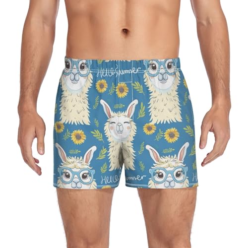 Alpaca Men's Boxer Shorts Soft Underwear Men Boxer Boxer Brief for Dad