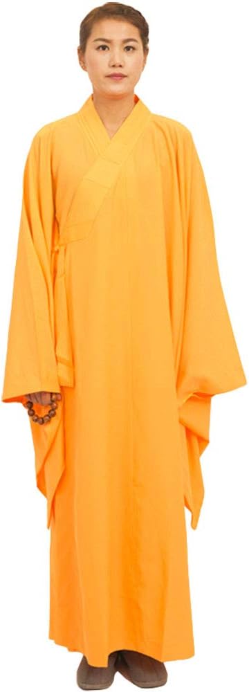 ZooBoo Shaolin Unisex Monk Kung fu Robe Costume Long Gown Meditation Suit