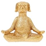 Statuette de chien en résine pour bureau : ornement en résine au design exquis, finement travaillé et détaillé. cette statuette de chien en posture de yoga est délicate