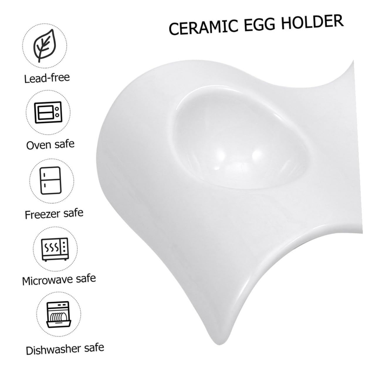 6 Coquetiers en Céramique Blanche Élégants et Modernes, Supports à Œufs Légers Petit-déjeuner, Service Pratique et Décoratif en 6 Pièces