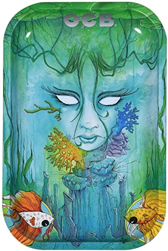 Ocb Limited Edition Metal Rolling Tray - Brackish / 7" X 11" #TOP27