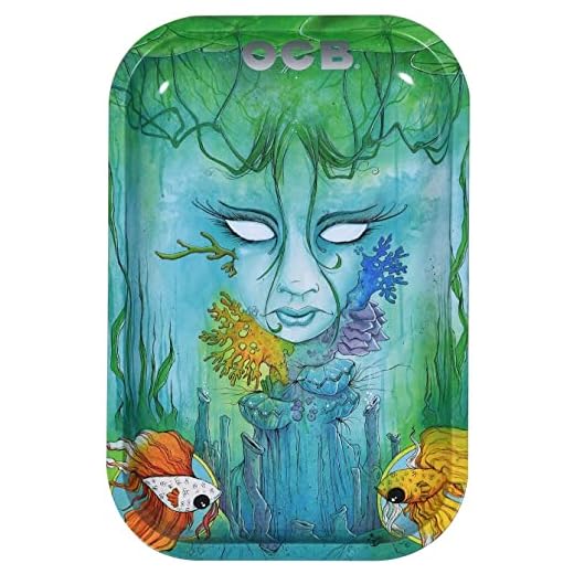 OCB Limited Edition Metal Rolling Tray - Brackish / 7" x 11"