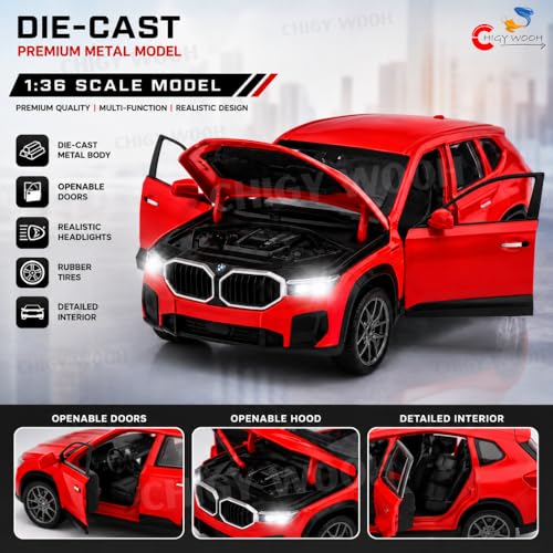 Image of B.M.W XM 1:36 Scale Die-Cast SUV Toy Car for Kids | Light & Sound Effects, Pull-Back Action, Openable Doors & Hood | Metal Body Collectible Car Toy (Multi-Color)