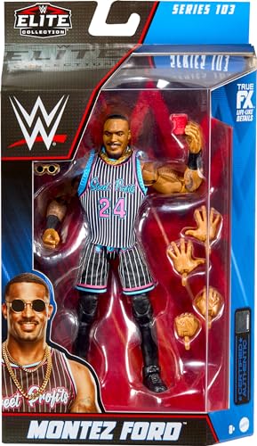Image of Mattel WWE Montez Ford Elite Collection Action Figure with Accessories, Articulation & Life-like Detail, Collectible Toy, 6-inch