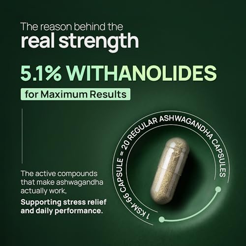 Image of Rasayanam Ashwagandha KSM-66 | Clinically Proven 600mg Dosage | 5.1% Withanolides for Max Results | 100% Pure Root Extract | Stress Relief, Energy & Recovery Support | World's Strongest Ashwagandha | 60 Capsules