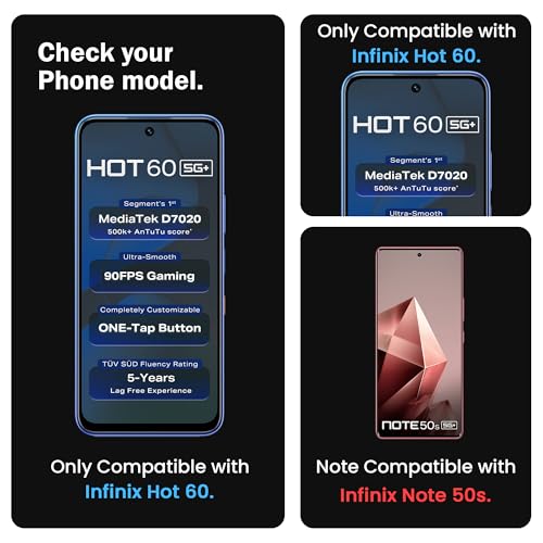 Image of ArmourPro Military Grade Gorilla Tempered Glass Screen Protector Compatible for Infinix Hot 60 5G with Edge to Edge Coverage, Cable Protector and Easy Installation kit (6.7 Inch)