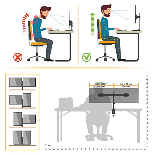 RICOO TS7811 Supporto Monitor scrivania Girevole
