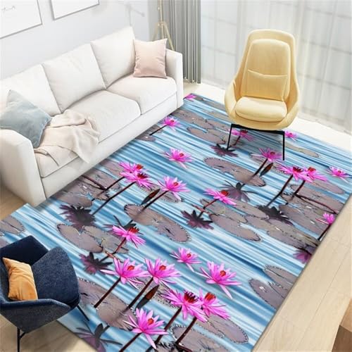Tapis floral fuchsia chic et coloré pour décoration salon moderne - 2