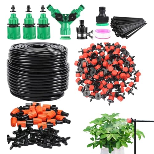 De Riego Por Microgoteo: Tubería De Riego Flexible De 50 M, Equipo De Hidratación Para Plantas De Autoservicio | Kit De Enfriamiento Por Nebulización De Patio Para Camas De Jardín Elevadas Con