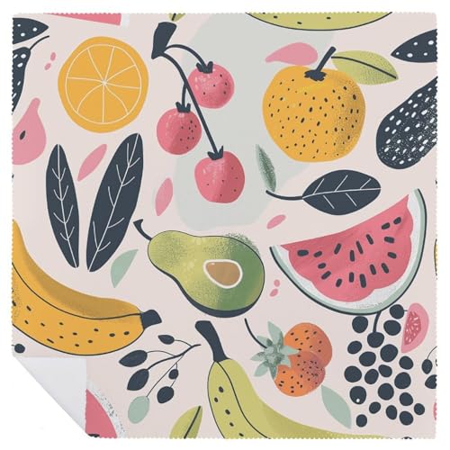 Servilletas de tela reutilizables con estampados frutales lavables para mesa 7