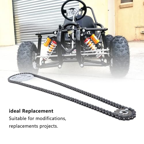 420 15T, 420 37T, 420 Kettensatz aus Stahllegierung für Pit Pro Trail Dirt Pocket ATV Quad Go Kart, Ersatzsatz mit Hoher Festigkeit und Haltbarkeit