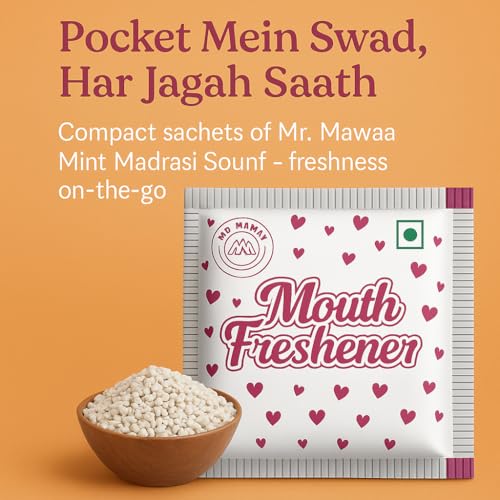 Image of Mr. Mawaa Mint Madrasi Mukhwas 900 Sachets | Refreshing Mint Flavored Saunf Mukhwas | Indian Mouth Freshener | Sweet & Tasty After Meal Digestive | Travel Friendly Sachet Pack