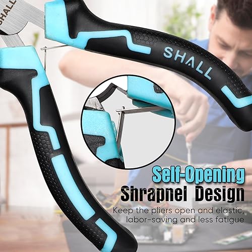 SHALL Mini Pliers Set, 6-Piece Small Pliers Tool Set Includes Needle Nose, Long Nose, Bent Nose, Diagonal, End Cutting and Linesman for Making Crafts, Electronic Repairing & Jewelry with Pouch by SHALL - Image 4