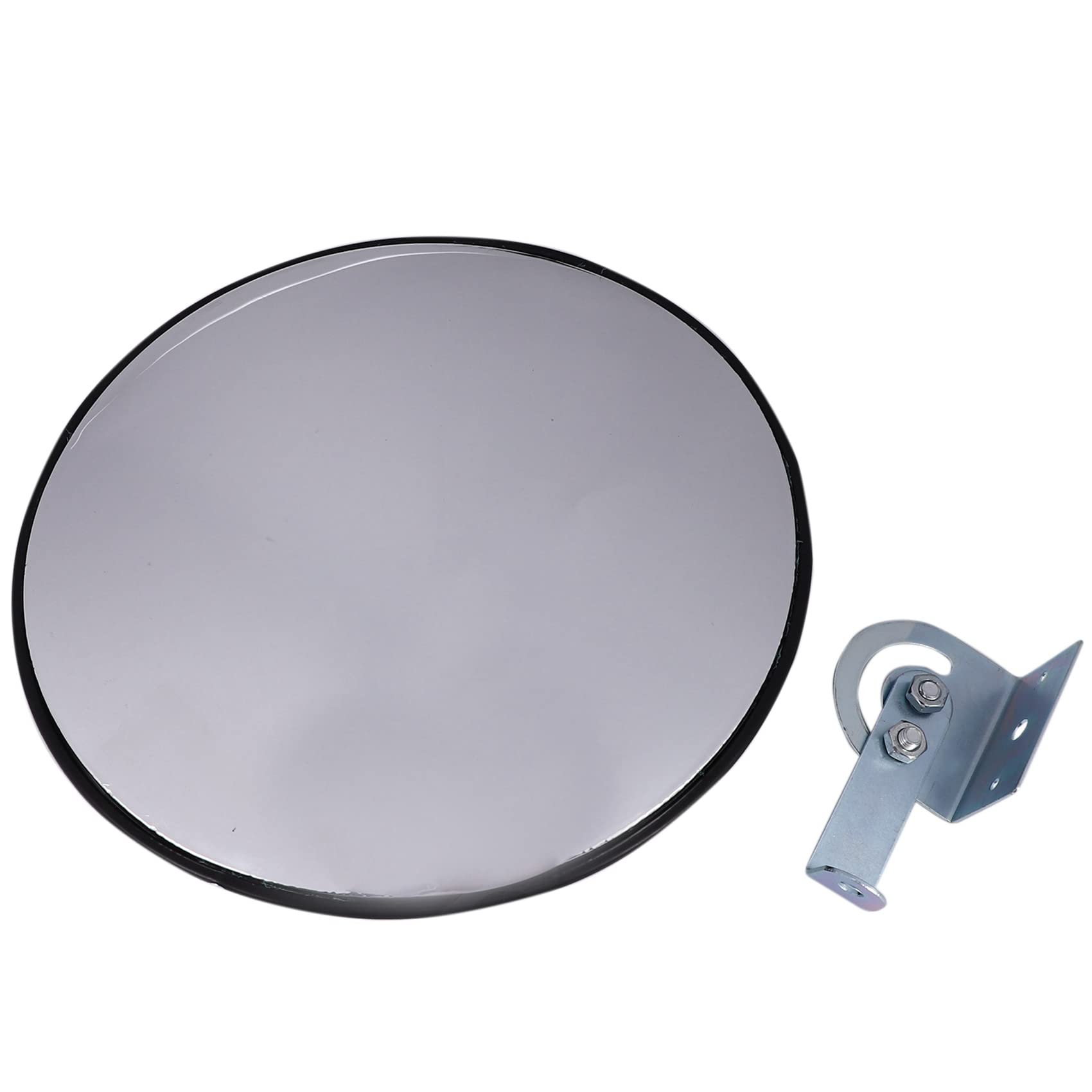 2X 30Cm Gran Angular para Espejo de Carretera Curvo para Interior Antirrobo Señal Tráfico Convexo (Negro)