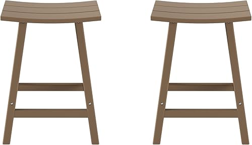 Miniatura 10 de WestinTrends Malibu - Juego de 2 taburetes de 24 alturas para exteriorespatio, madera envejecida