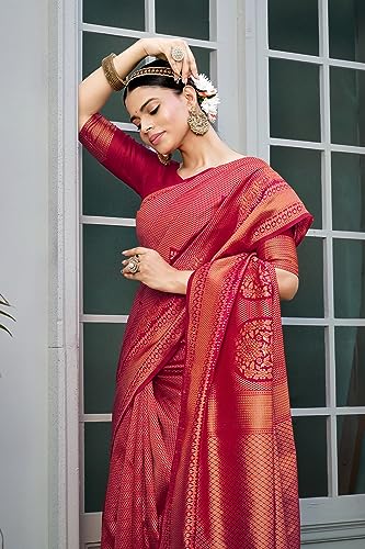 Image of Glory Sarees Women's Banarasi Silk Saree With Blouse Piece (Premium Silk107 Parent)