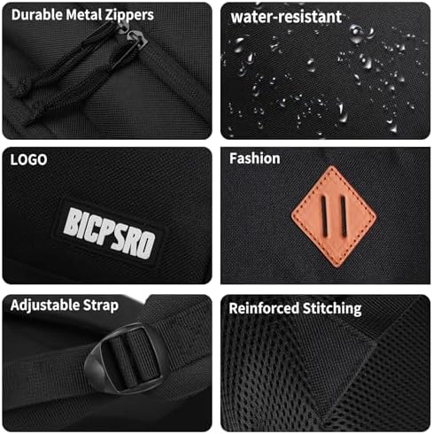 Classic Backpack for Men Women, School Backpack for Girls Boy Teens,18.4 Inch Laptop Bookbag with Reinforced Straps for College High School Work Business Computer Book Bag,mochilas para hombres,Black - 2