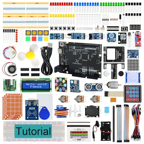 Freenove Complete Starter Kit with Board V5 Rev4 Mini (Compatible with Arduino IDE), Arm Cortex-M4 Microcontroller, 474-Page Detailed Tutorial, 343 Items, 90 Projects with V5 (Rev4) Mini