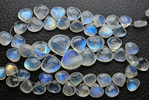 Pierre de lune arc en ciel perles coeur premium pour bijoux haut de gamme
