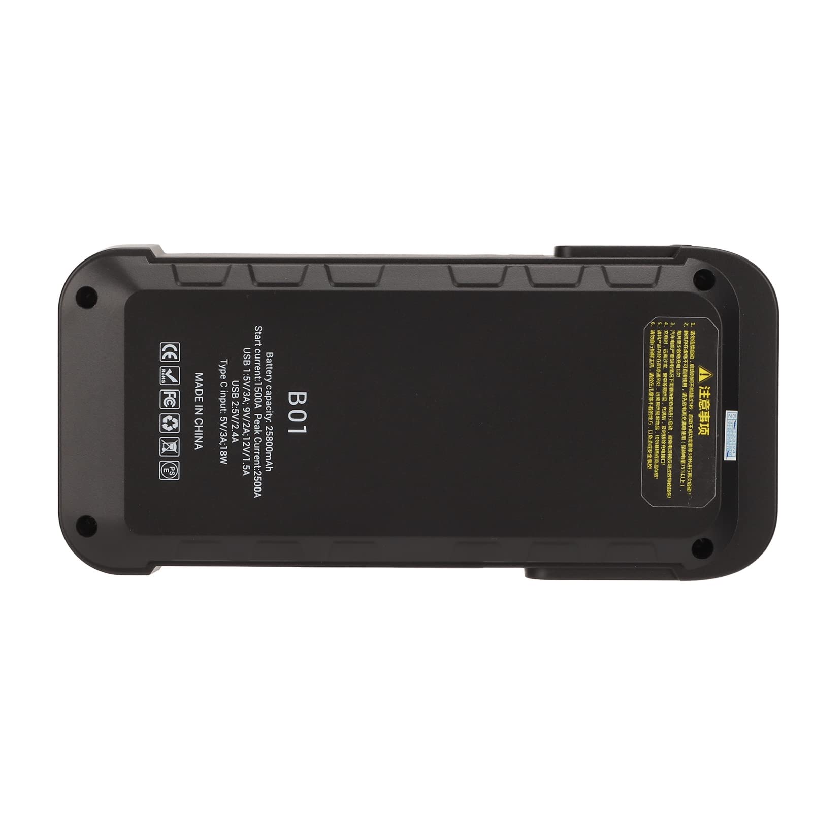 Przenośny Rozrusznik Akumulatora Samochodowego, 2500A Peak 25800mAh Urządzenie do Uruchamiania Awaryjnego Samochodu ze światłem LED, IP66 Wodoodporny Wspomagający Akumulator