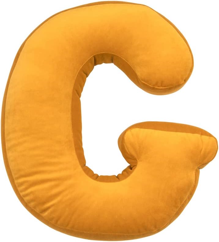 vctops Soft Velvet Letter Pillow English Alphabet A to Z Letter Decorative Throw Pillow for Bedroom Living Room Decor (G,16"x13.5")