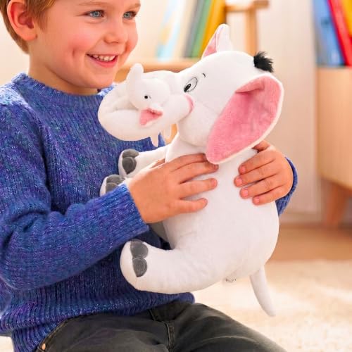 Image of Tickles Mother Elephant with Baby Soft Stuffed Plush Animal Toy for Kids Boys & Girls Birthday Gifts (Color: White Size: 41 cm)