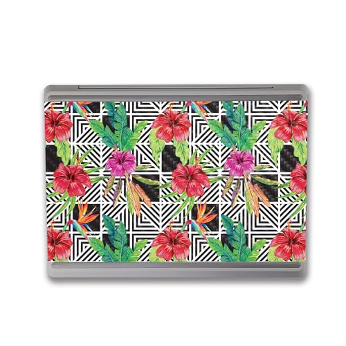 Image of MightySkins Carbon Fiber Skin Compatible with Microsoft Surface Laptop Go 3 (2023) Full Wrap Kit - Pop Hibiscus | Protective, Durable Textured Carbon Fiber Finish | Made in The USA
