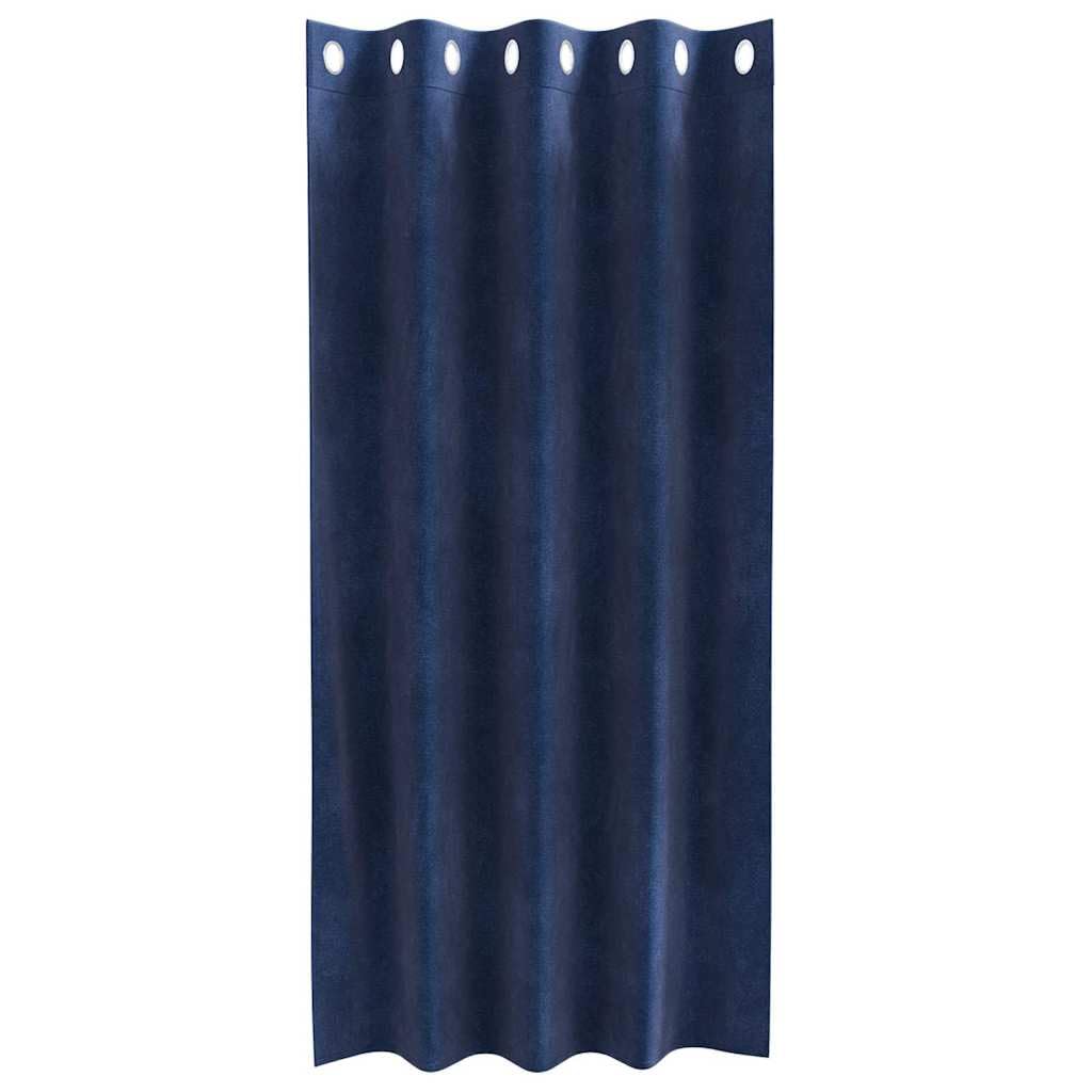 Rideaux occultants 2 pcs Bleu foncé 140 x 175 cm Velours Rideaux Bleu,4107194