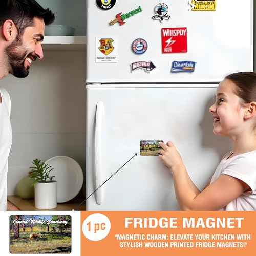 Image of Elegant Fridge Magnet with Themes |Rectangular Size Refrigerator Magnet with Magnetic Rubber Back | Pack of 1, 8.6cm X 5.4cm (Govind Wildlife Sanctuary)