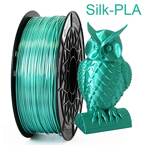 CCTREE Shiny Silk Ocean Blue PLA 1.75mm 3D Printing Filament for Creality CR-10S Ender 3 Pro S5,1kg Spool (2.2lbs) (Silk-Green)