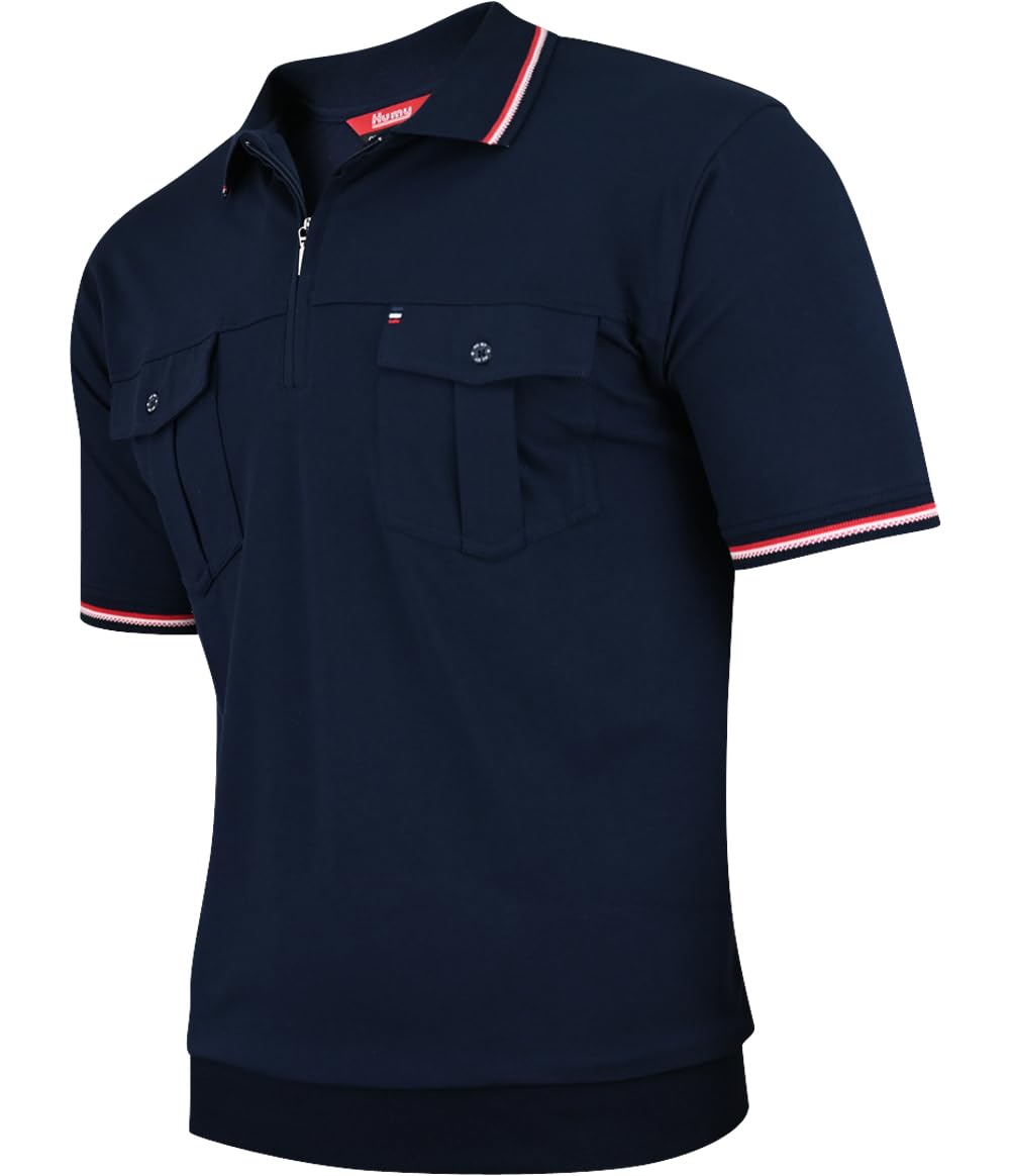 Soltice Polo Shirts da uomo a maniche corte, polo a righe con tasca sul petto in misto cotone (da M a 3XL)
