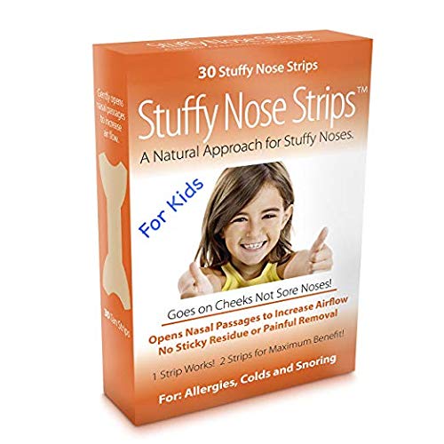 Stuffy Nose Strips for Kids – Nasal Dilator Breathe Strips for Childrens Allergy Sinus Congestion and Snoring Relief – Discreet Latex-Free Method Resolves Blocked Air Flow (30 Count)